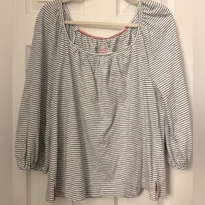 NWT Boden black and white striped long sleeve blouse Size Medium
